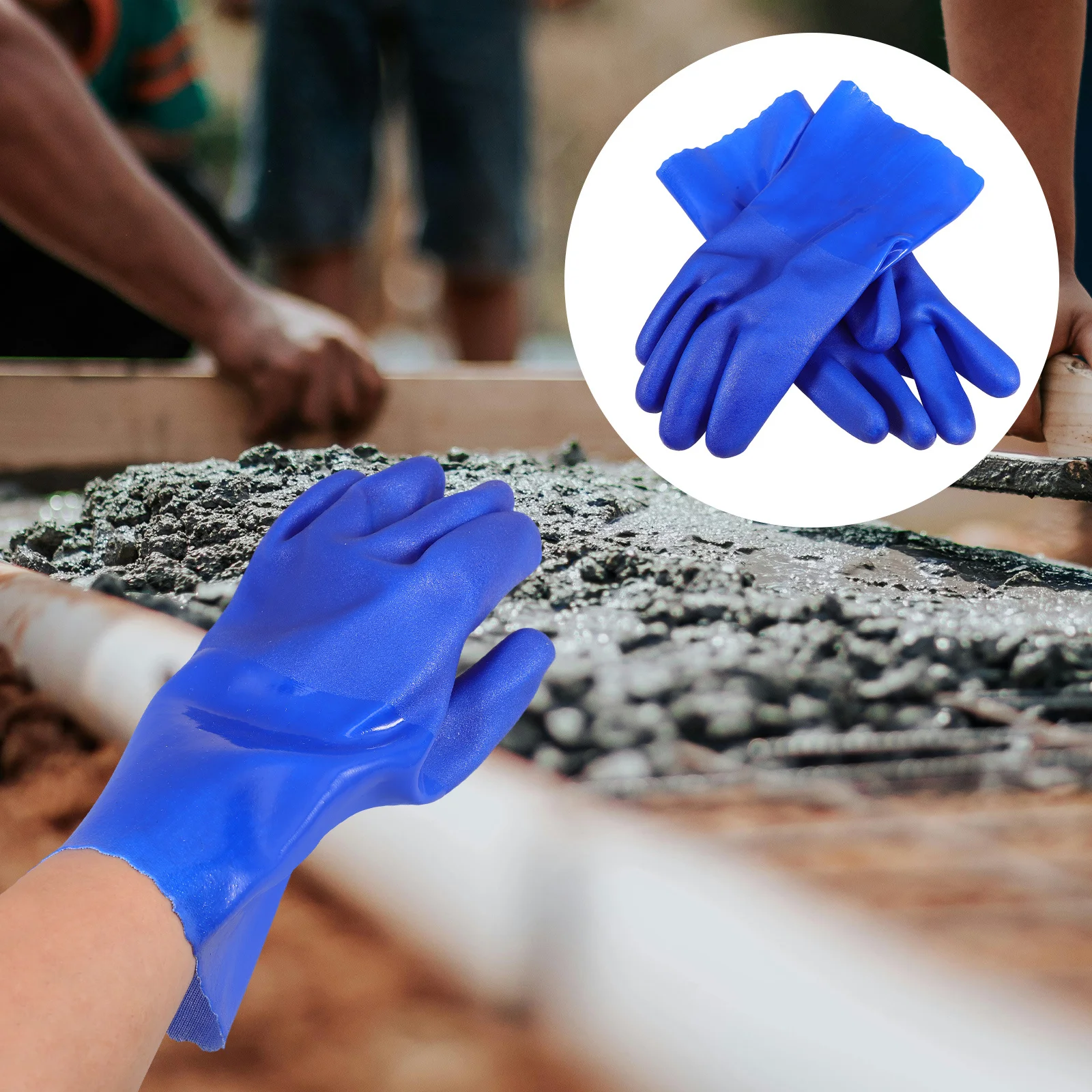 

1Pair Outdoor Working Gloves Men Splashproof Slip Resistant Protective Gloves for Oil Acid Alkali Water Handling