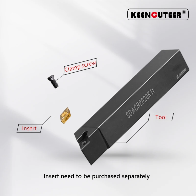SDACR0808 SDACR1010 SDACR1212 SDACR1616 SDACR2020 External Turning Tool SDACR SDACL Cutter Bar CNC Lathe Bar Turning Holder