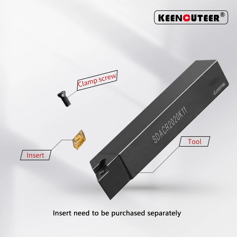 Imagem -03 - Ferramenta de Gerencio Externo Ssacr Ssacl Cortador Barra Torno Cnc Barra Torneamento Titular Sdacr0808 Sdacr1010 Sdacr1212 Sdacr1616 Sdacr2023