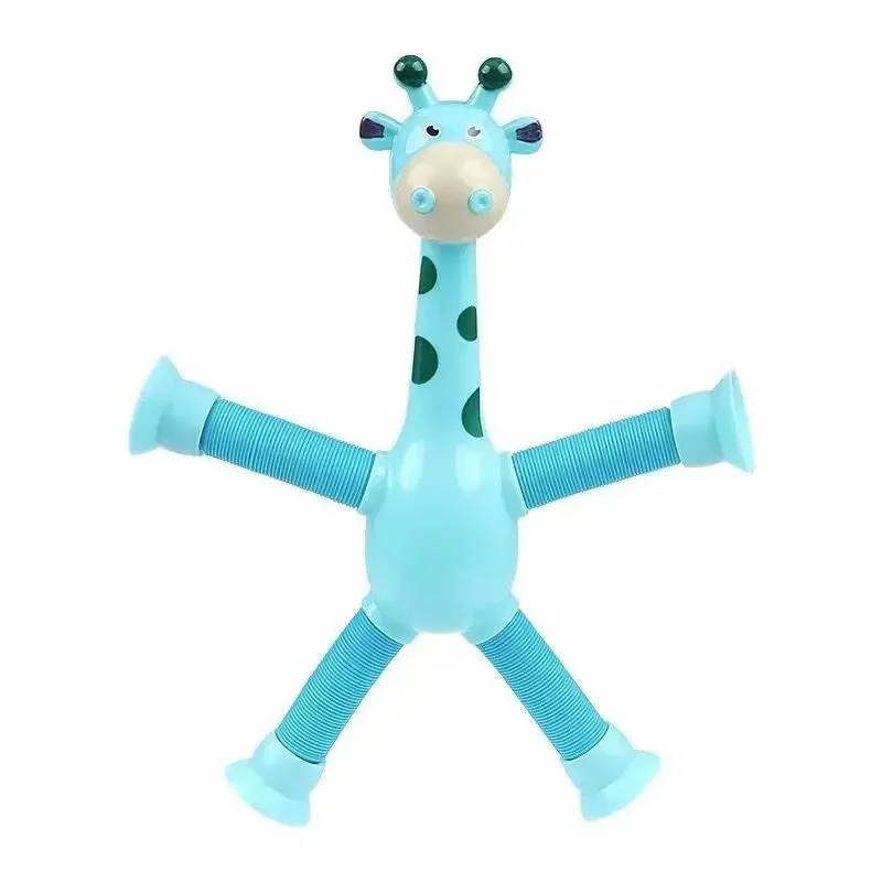 Children Suction Cup Toys Pop Tubes Stress Relief Telescopic Giraffe Fidget Toy Sensory Bellows Anti-stress Squeeze Kid Boy Girl