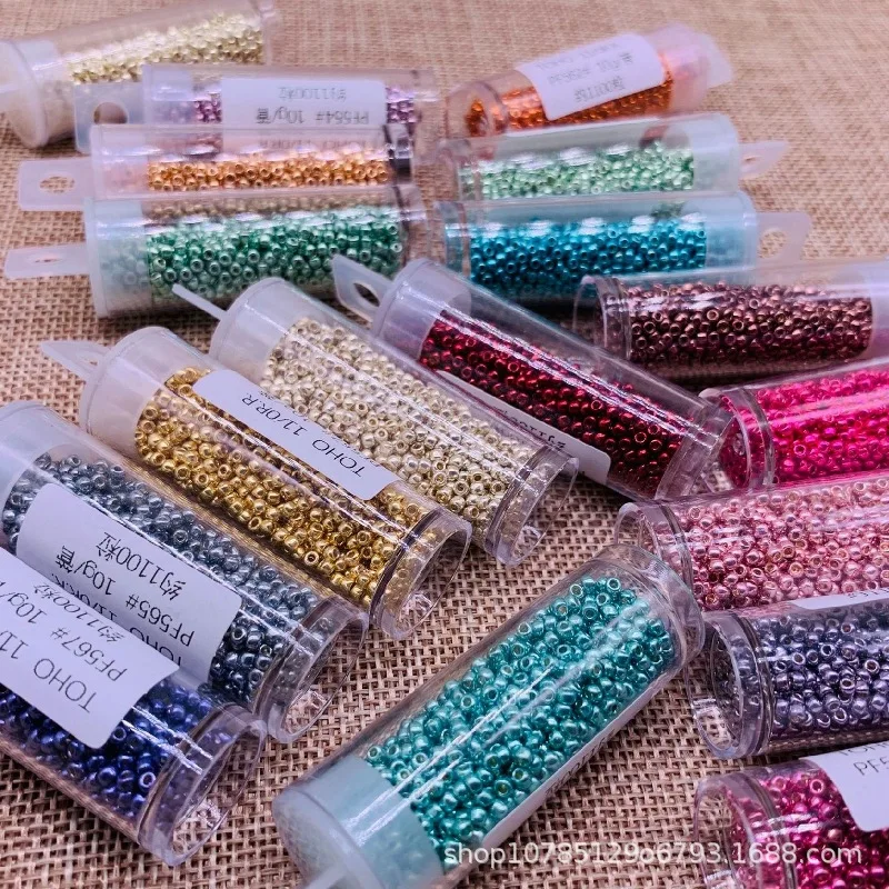 2mm 11/0 100pcs TOHO electroplated metal color reinforced glass rice bead DIY hand beaded bracelet earring material accessories