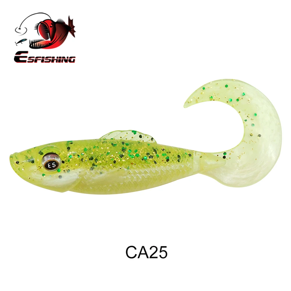 KESFISHING 트위스터 루어 그럽 스위밍 프로 리글러 72mm 5g 낚시 미끼 크림프 테일 인조 소프트 스윔베이트 모든 물고기에 적합