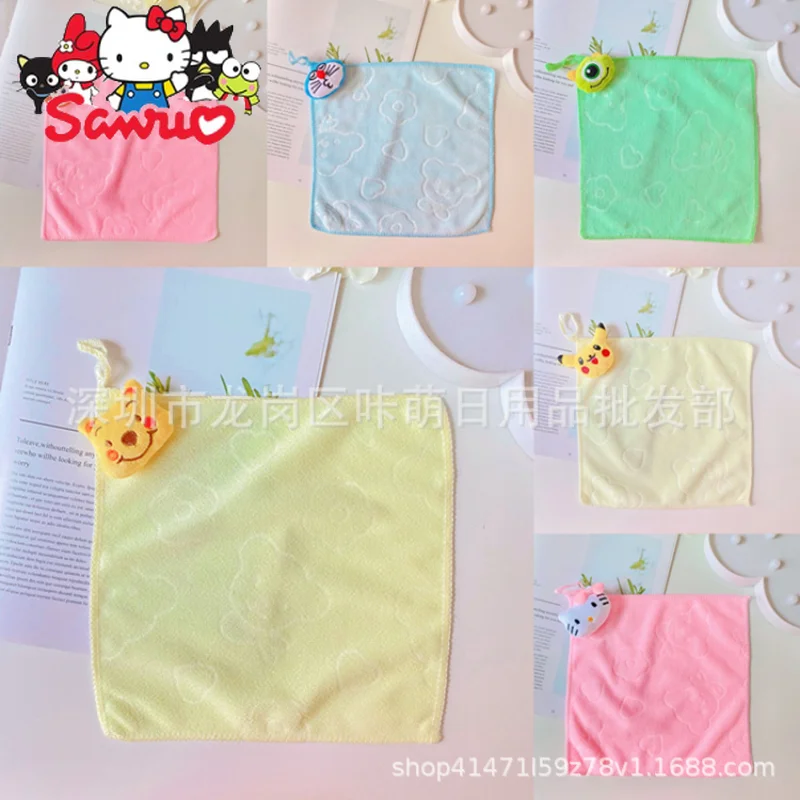 Sanrio Melody Kuromi Hello Kitty Cinnamoroll Pochacco Square Hanging Towel Kitchen Bathroom Household Handkerchief Hand Towel