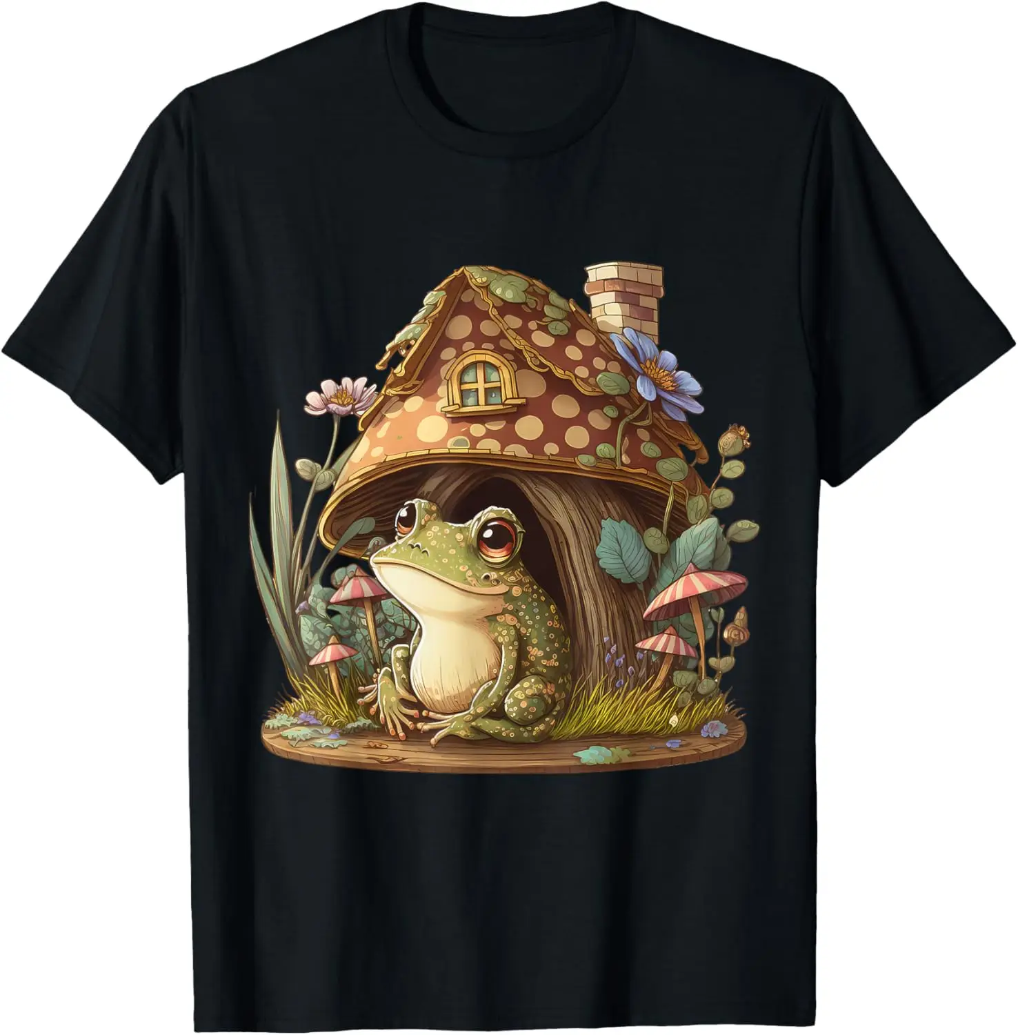

Cute Cottagecore Floral Frog Aesthetic Girls Women Graphic T-Shirt
