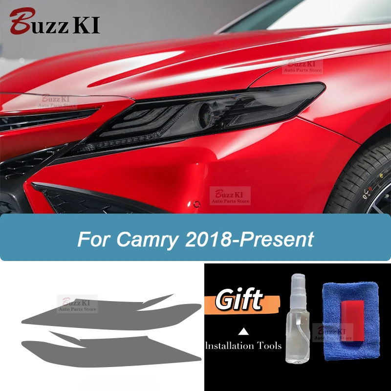 

Car Headlight Protective Film Smoke Black Tint Wrap Transparent TPU Sticker For Toyota Camry XV70 2018 2019 2020 2021 2022