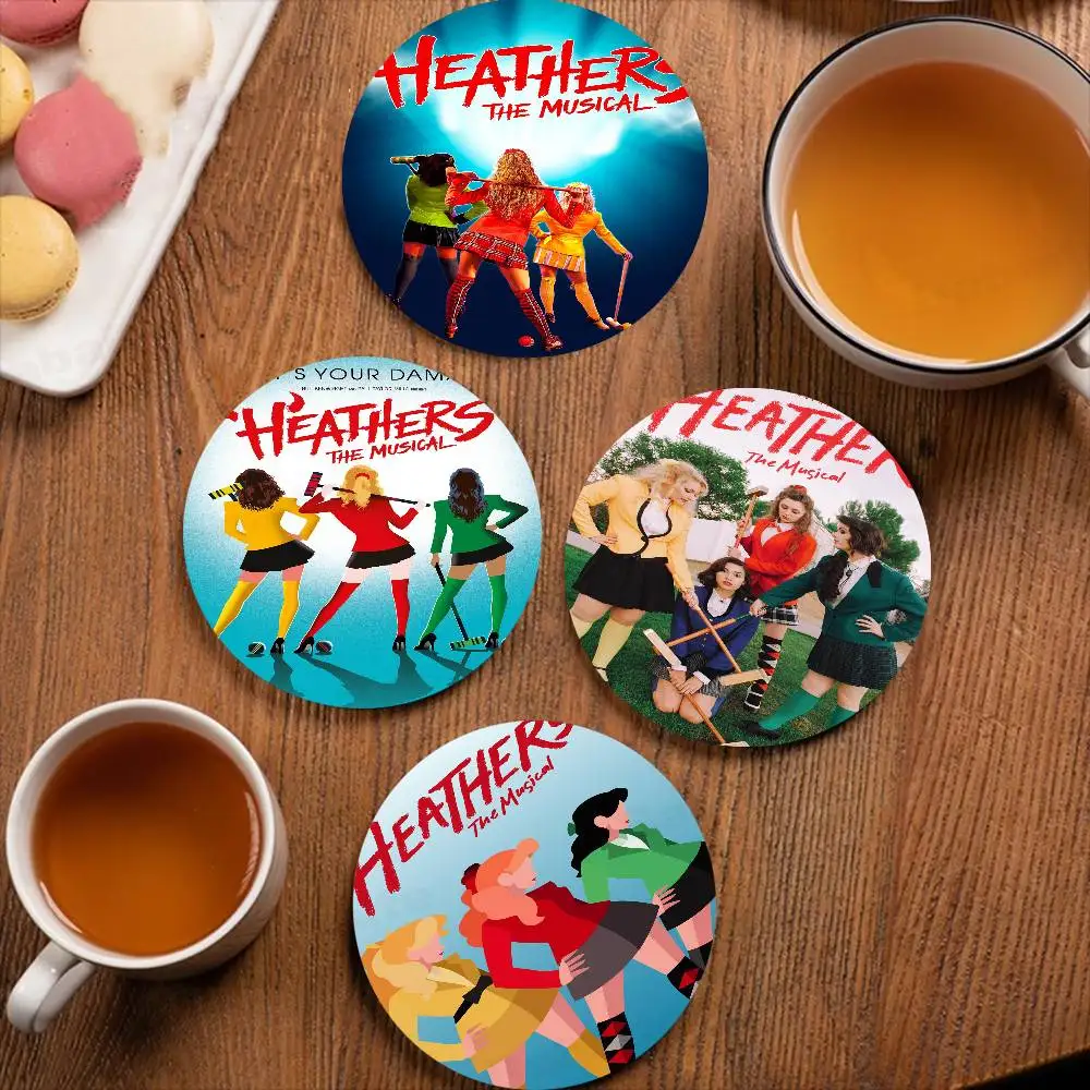

Movie Heathers The Musical Themed Wooden Coaster Non-Slip Heat-Resistant Fun Dining Table Decoration Cafe Restaurant Gifts