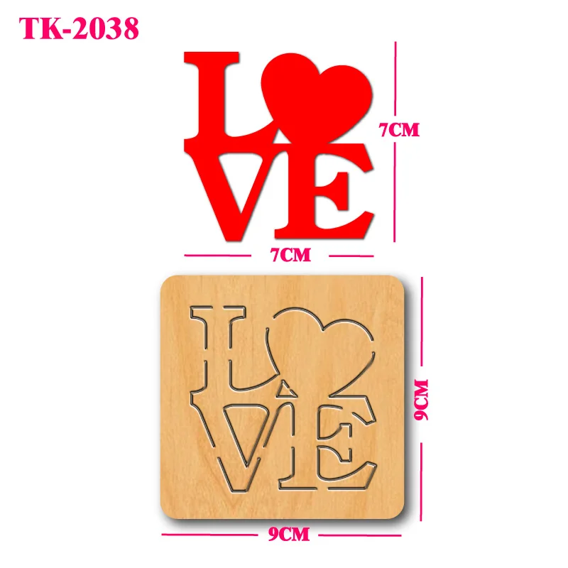 

LOVE Heart wooden cutting molds, leather craft tools, DIY keychain/pendant pendant making cutting molds