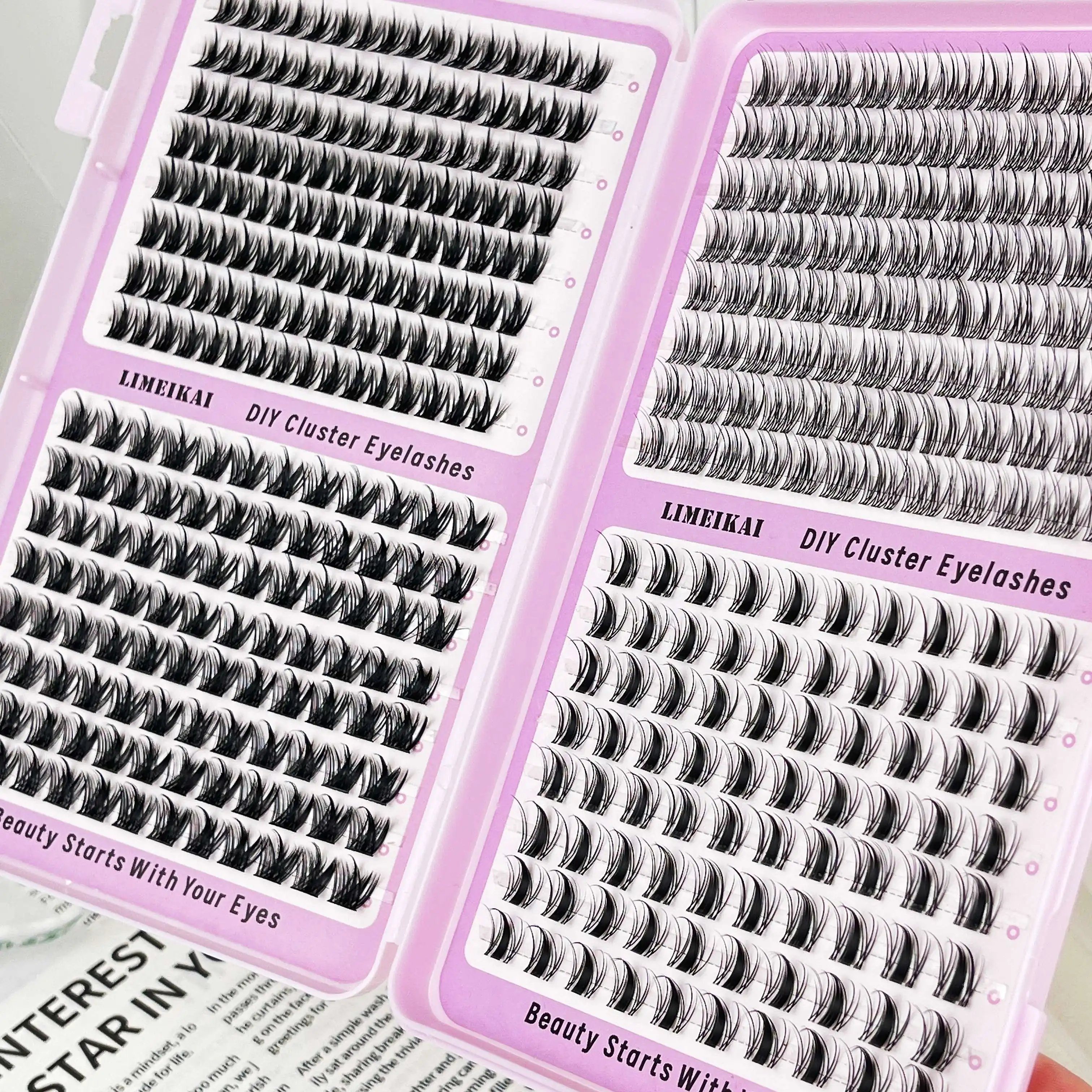 400 Stück C-Curl 3D Faux Mink Wimpernbuch, Flauschige Weiche Kurze Einzelwimpern, Große Kapazität für DIY-Wimpernverlängerungen – Detail 5