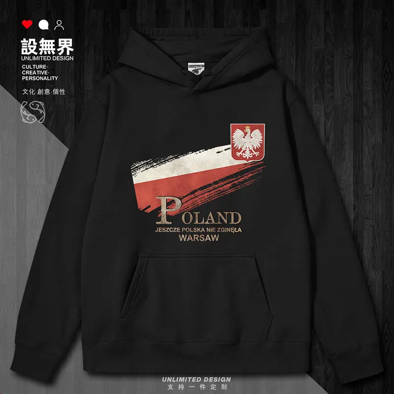 Polish Warsaw Flag Emblem National Retro mens hoodies fashion crewneck sweatshirt jerseys pullovers Coat clothes autumn winter