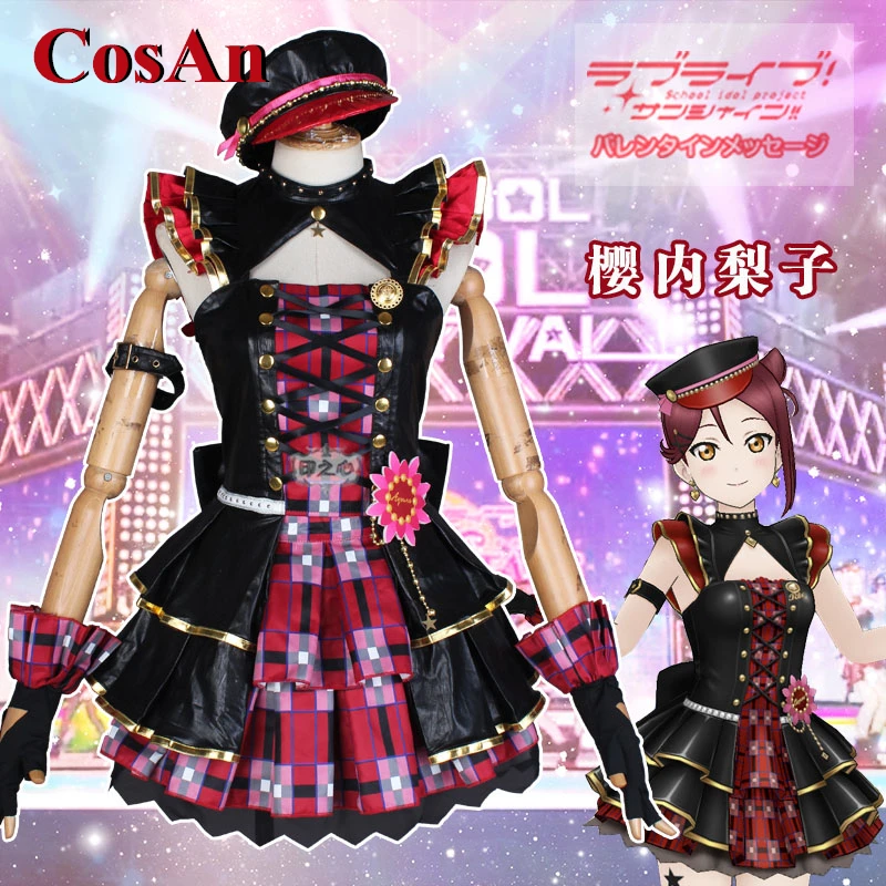 CosAn Anime LoveLive!Sunshine!! Aqours Cosplay Costume Aqours Wake Up, Challenger! Uniform Dress Party Role Play Clothing