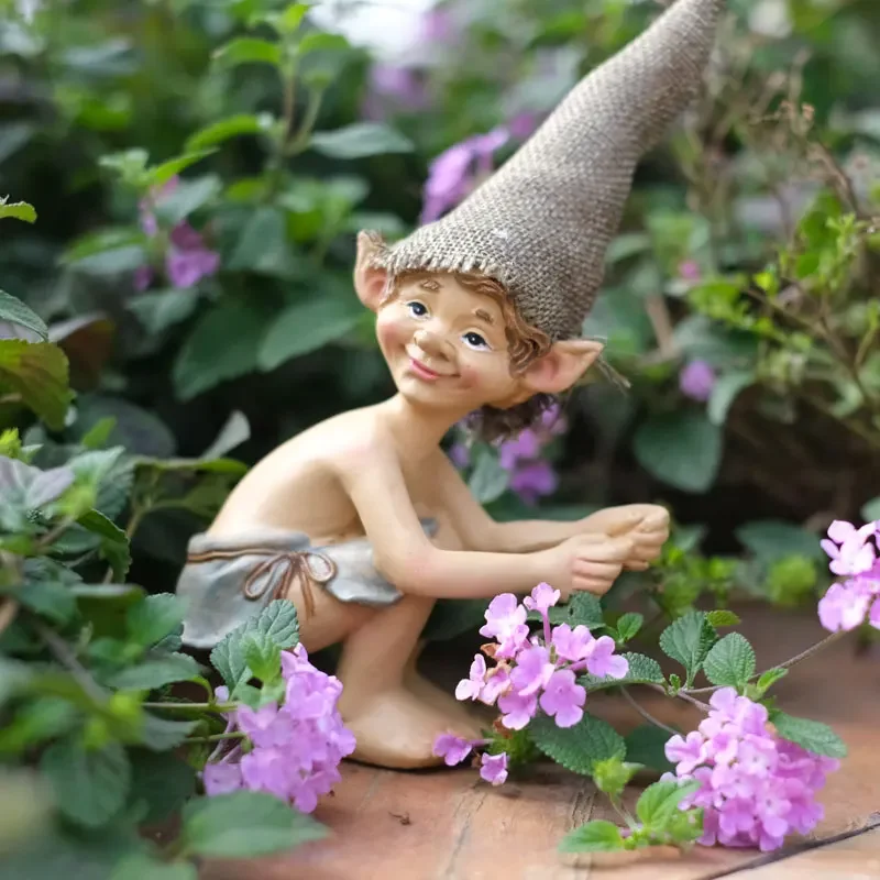 Forest Elf Resin Ornaments, Outdoor Garden, Courtyard, Balcony Crafts, Miniatures Figurine, Home Decoration Accessories