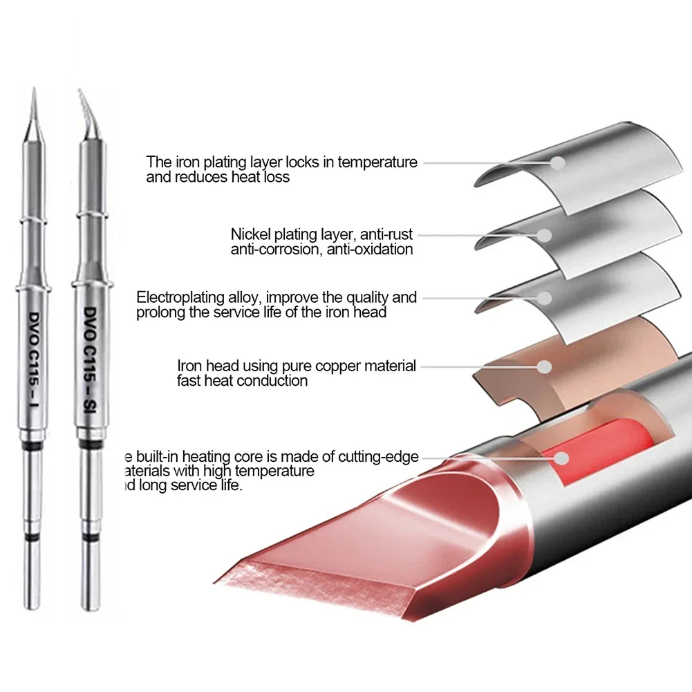 Наконечники паяльника C210, C245, C115, бессвинцовый нагревательный сердечник, совместимый с JBC, Sugon, Aifen, Aixun, паяльная станция, ручной паяльник