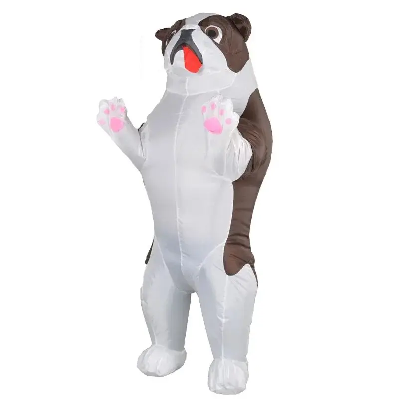 Inflatable Dog Costume for Adult Funny Blow Up Costumes Party Bulldog Cosplay Outfit Inflatable Animal Halloween Costume