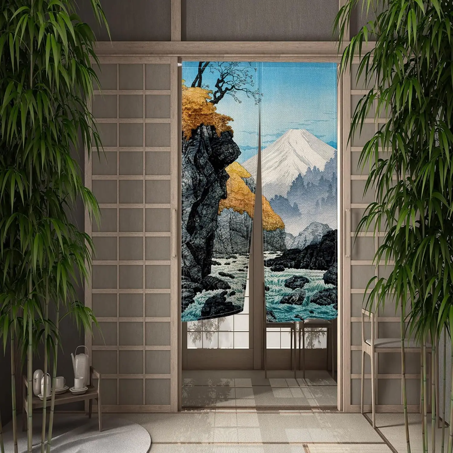 Japanese Noren Doorway Curtain Noren Japanese Style Door Curtain Asian Window Treatment Door Tapestry for Sushi Kitchen Home