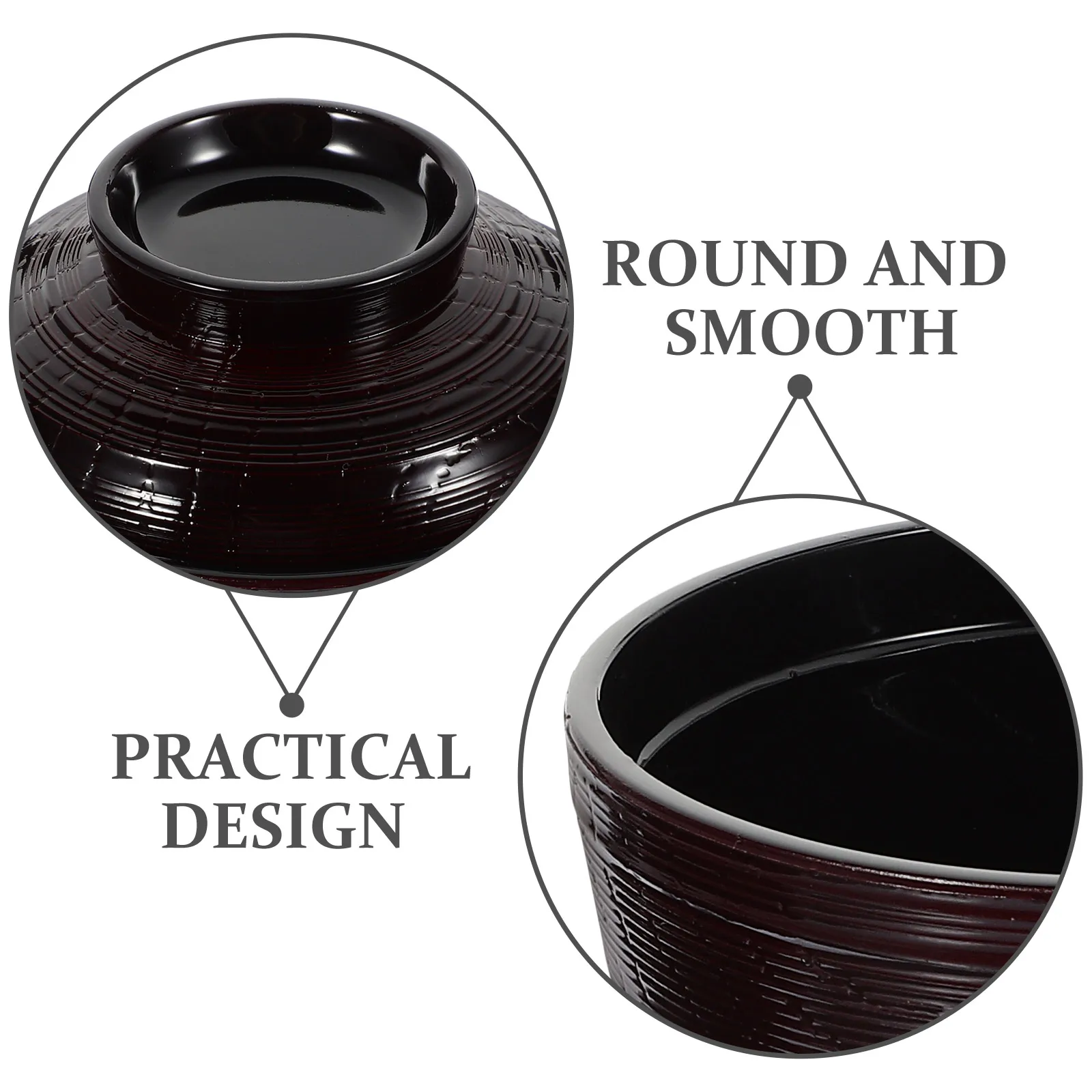 Juego de tazón de sopa japonés con tapa de cuchara, tazón de comida multifunción para sopa, salsas de arroz, tazones de arroz japoneses, 1 Juego