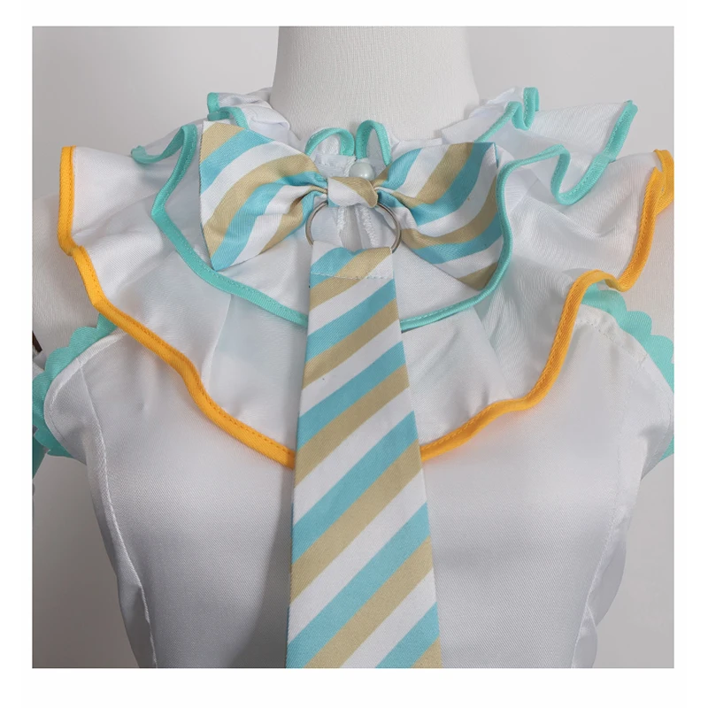 أزياء أنيمي ميكو فيوتشر دي كيو كولاب التأثيرية البصل الأخضر التوأم التعادل أزياء الهالوين للمرأة