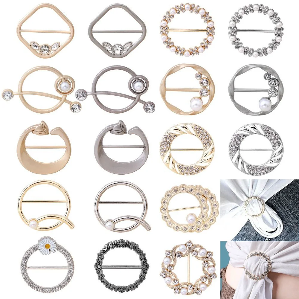 1Pc Scarf Buckle Scarf Ring Shawl T-Shirt Clip Brooch Waist Buckle Silk Clasp Clips Fashion Jewelry