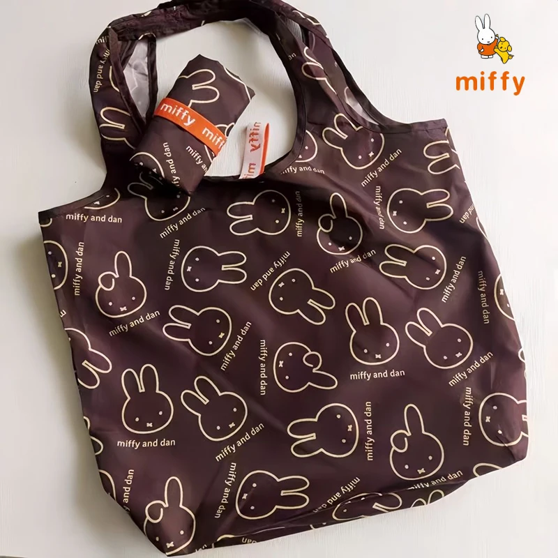

Kawaii Miffy Shoulder Bag Cartoon Large Capacity Foldable Storage Tote Cute Portable Supermarket Shopping Bags Girl Perfect Gift