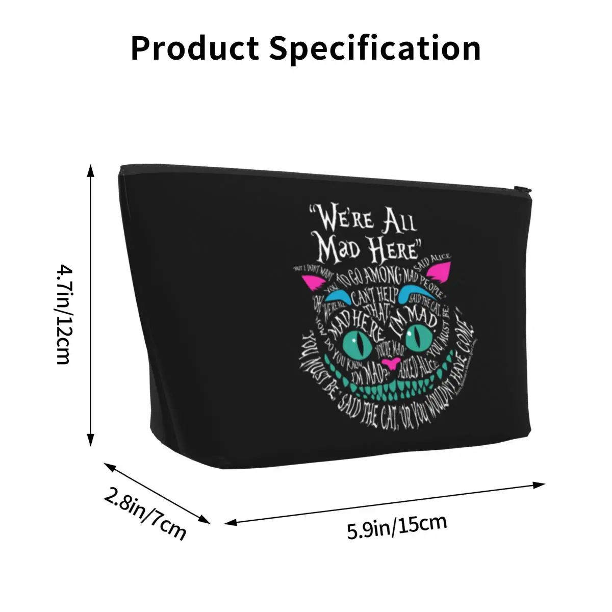 مخصص أليس في بلاد العجائب حقيبة أدوات الزينة المرأة شيشاير القط مستحضرات التجميل ماكياج المنظم السيدات الجمال تخزين صندوق أدوات Dopp