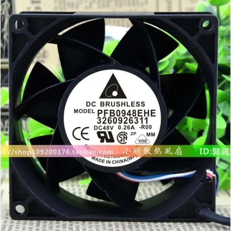 

New Cooler Fan for Delta PFB0948EHE 48V0.26A 9CM Large Air Volume Inverter Fan Axial Fan 9238 92x92x38mm