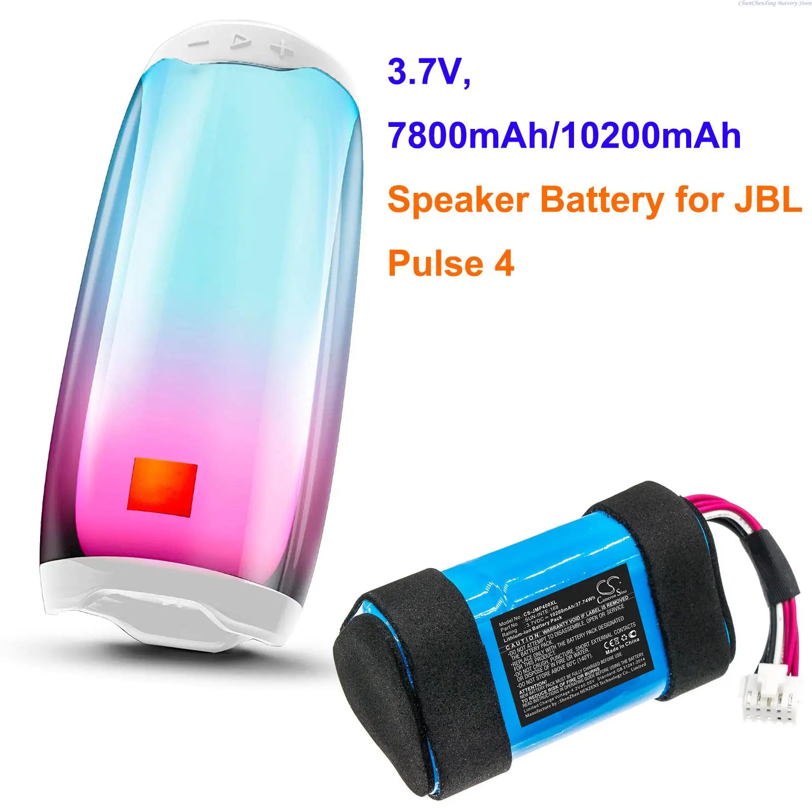 Cameron Sino 3.7V 7800mAh/10200mAh Speaker Battery SUN-INTE-168 for JBL Pulse 4 +TOOL