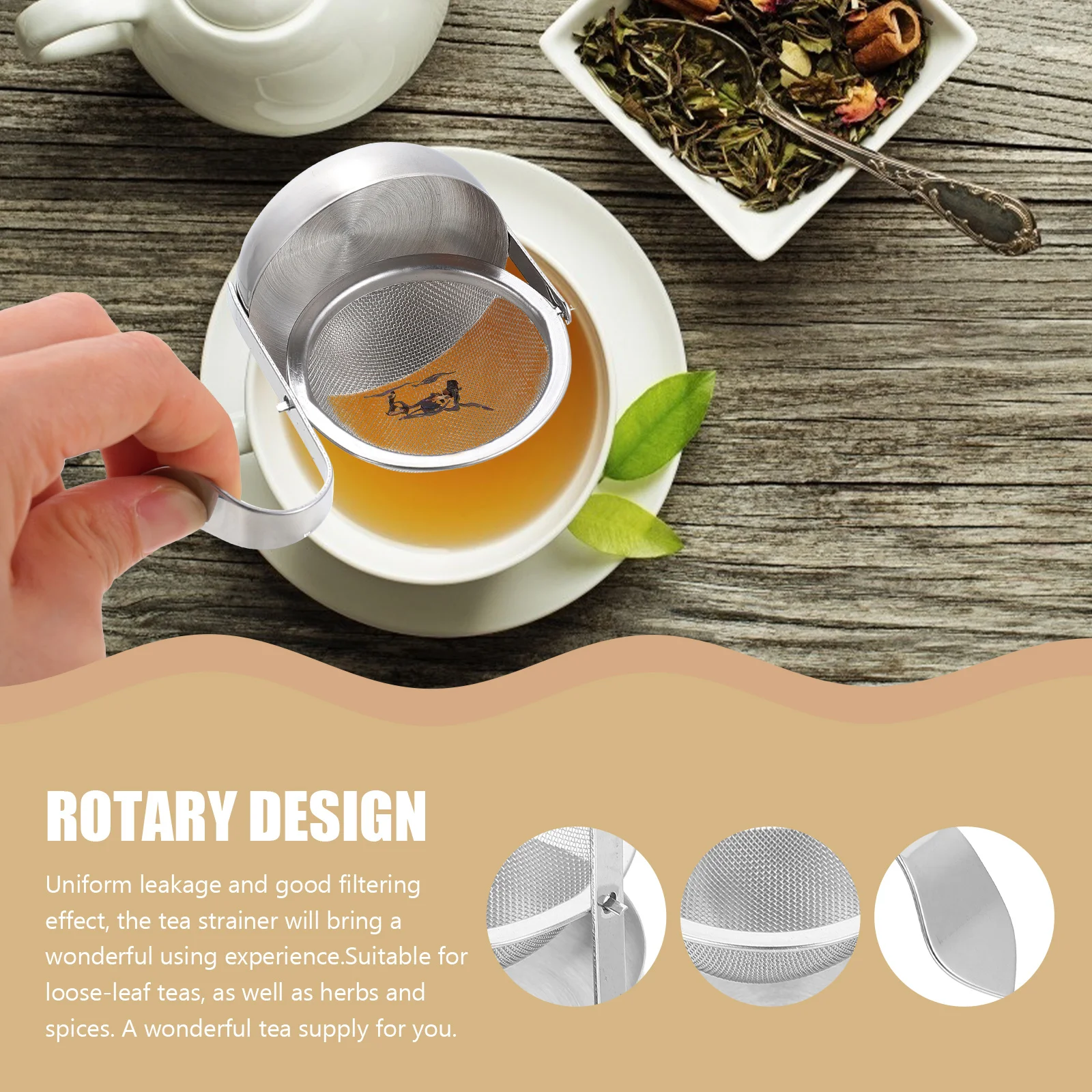 

Stainless Steel Filter Duck Billed Design Tea Steeper Infuser Loose Leaf Strainer Mesh Kitchen Tea Filter Silver