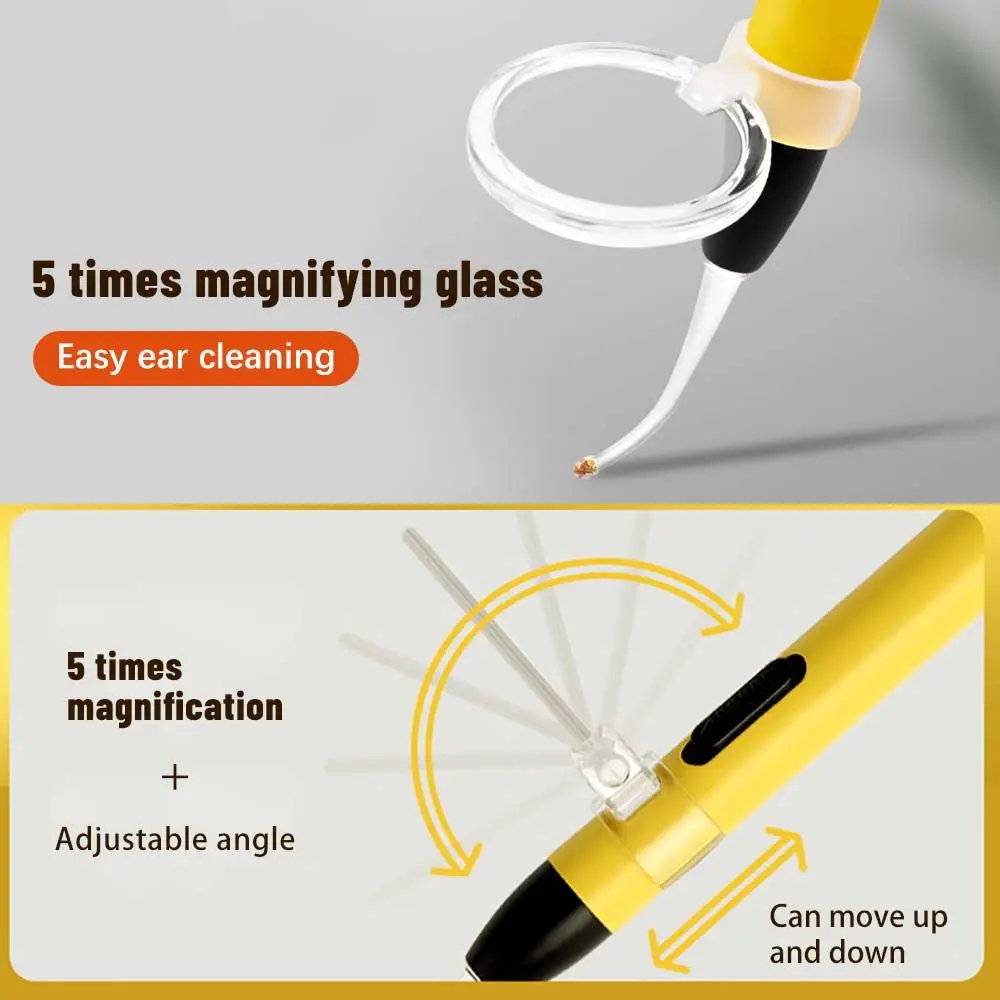 Adultos novo ferramenta de cuidados com os ouvidos nariz led luz earpick limpador de ouvido colher removedor de cera de ouvido curette selecionador