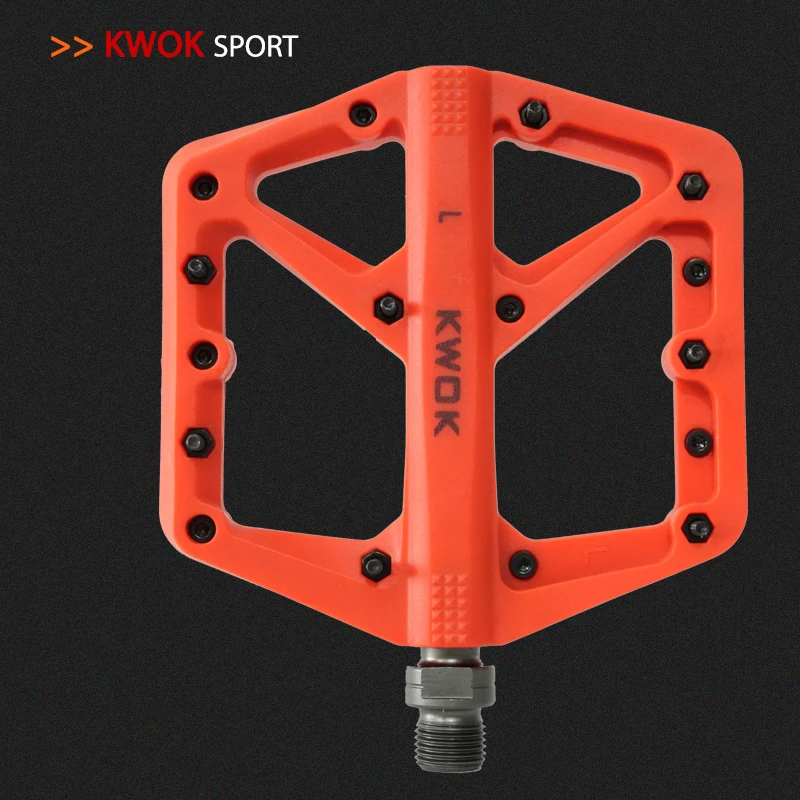 KWOK  Nylon Bicycle  Pedals Ultralight Seal Bearings  Mountain Road Bike  Flat Platform WaterProof Bicycle Pedals Non-Slip Parts