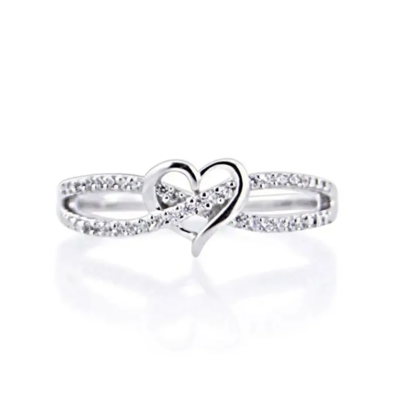 

High-end Light Luxury Micro-inlaid Ring, Knotted Cross Love Simple Ring