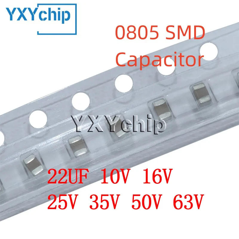 20 sztuk 0805 22UF 10V 16V 25V 35V 50V 63V 10% X7R X5R 226K SMD Chip wielowarstwowy kondensator ceramiczny