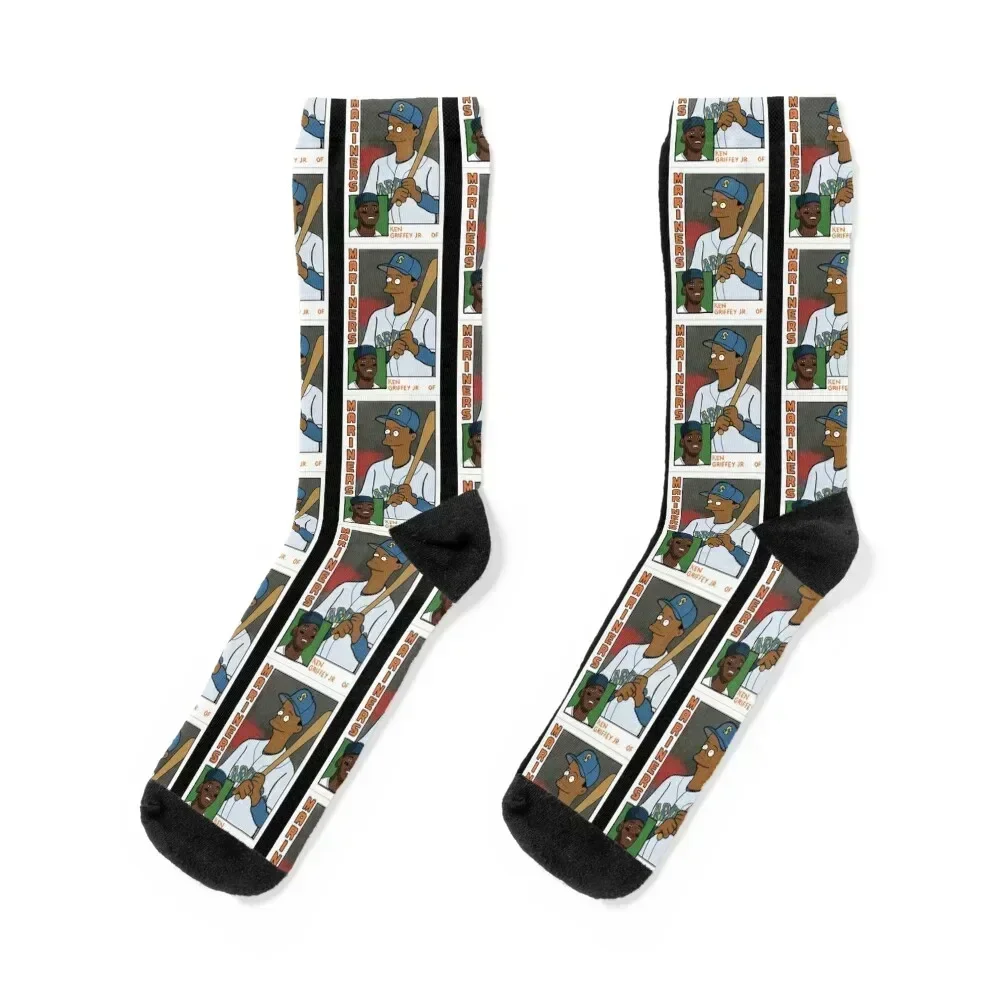 

Ken Griffey Jr 24 Baseball Card Socks Men's warm winter Boy Socks Women's