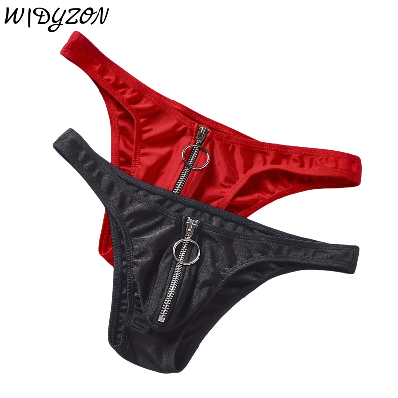 

2pcs Men's Sexy Briefs Underwear Metal Zipper Male Mini Panties Cuecas Calzoncillos Mens Bikini Briefs Underpants Hombre Slips