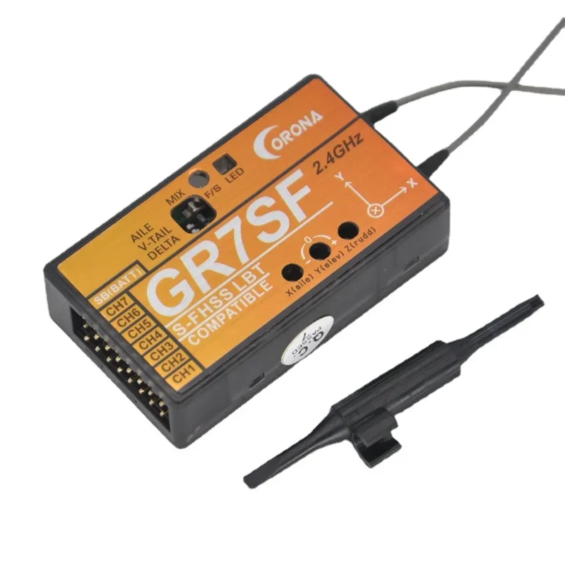 Corona GR7SF S-FHSS  7CH SBUS Receiver with 3X Gyro Compatible Futaba Transmitter for RC Airplane Fixed-wing Drones