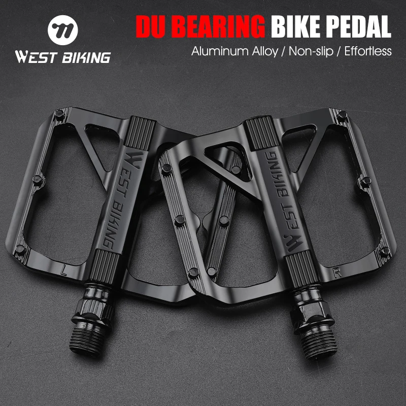 WEST BIKING Ultralight Sealed Bearings Bicycle Pedal Aluminum Alloy Road BMX MTB Cycling Pedal Anti-slip Flat Bike Accessories