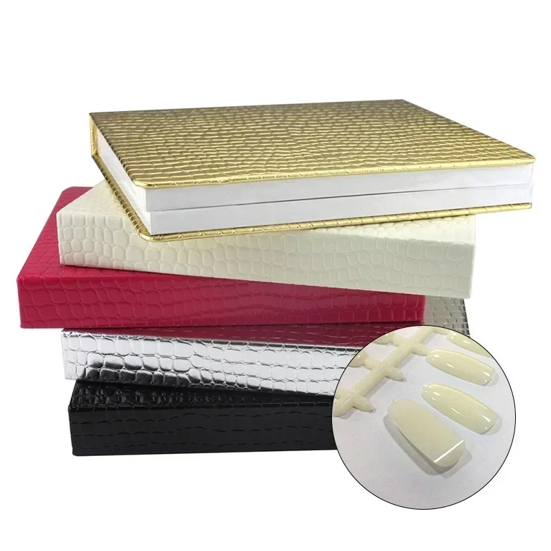 

Display Book for Nail Art Color Chart, UV Gel Manicure Practice Showing Shelf Case, Palette Varnish Polish, PU Leather