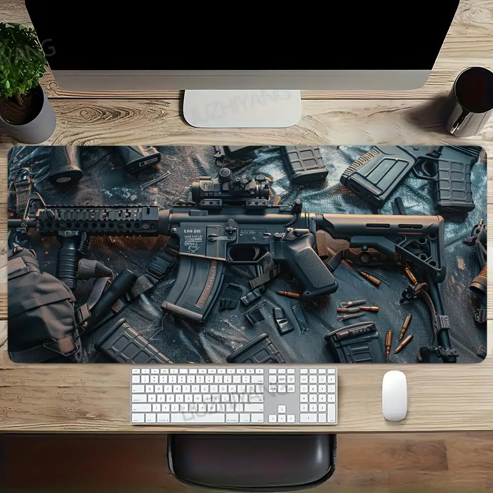 CIFbuy Gun Parts Assembly Large Mouse Pad XXL Gaming Desk Mat Non-Slip Rubber Stitched Edges Computer Keyboard Office Mousepad