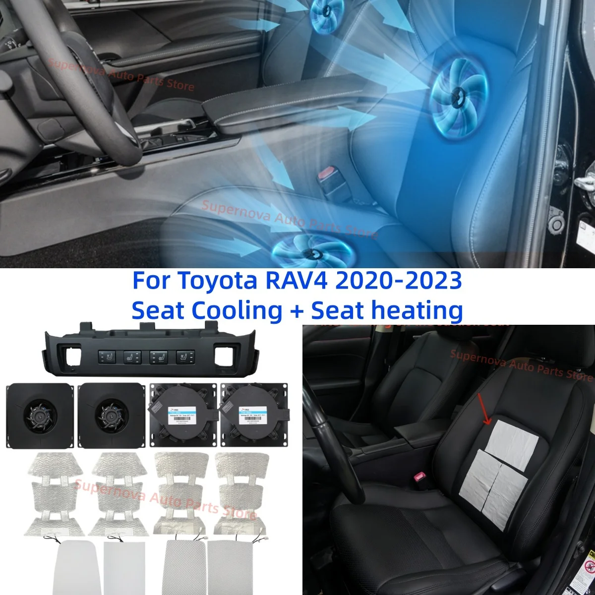 Seat ventilation For Toyota RAV4 2020-2023 Seat Cooling Seat heating  Automobile modification Car interior supplies Auto parts
