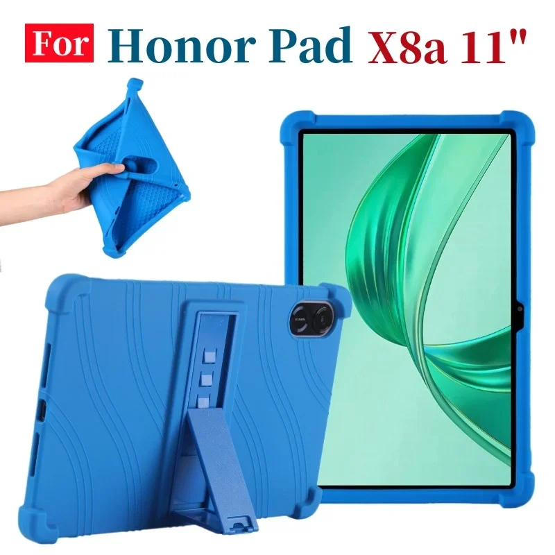 

For Funda Honor Pad X8a (2024) 11" Tablet Case Safe Shockproof Silicone Stand Cover For Huawei Honor Pad X8a 11 Inch 2024