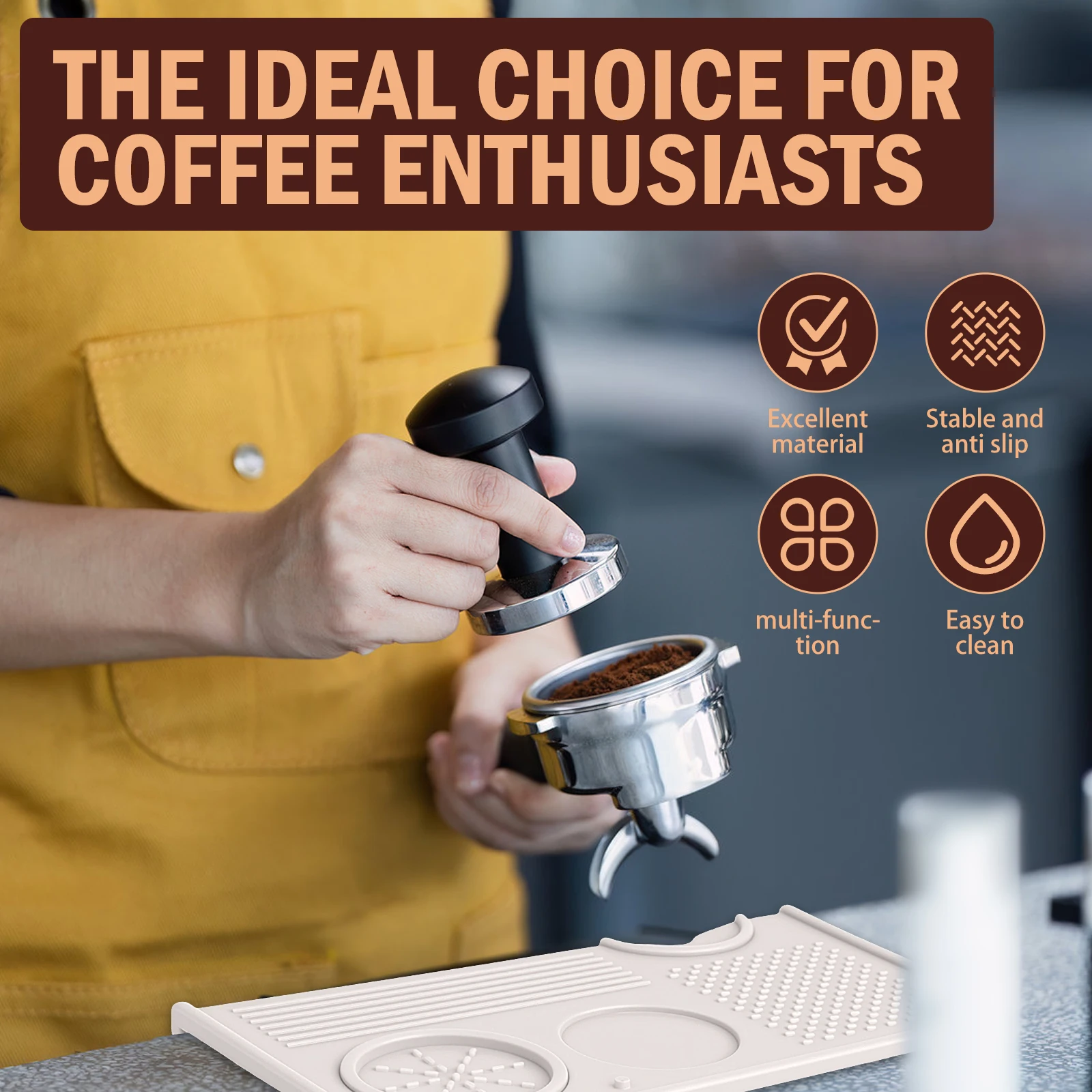 Espresso Tamping Station Silikon Espresso Tamper Halter Rutschfester Kaffee Tamper Organizer für Home Office Studio Coffee Shop Verwendung