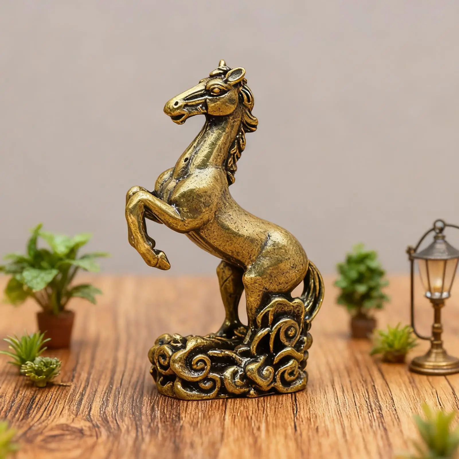Chinese 2026 Year Of Horse Ornament Zodiacs Blessing Souvenir Standing Horse Sculpture For Home Room Office Decoration