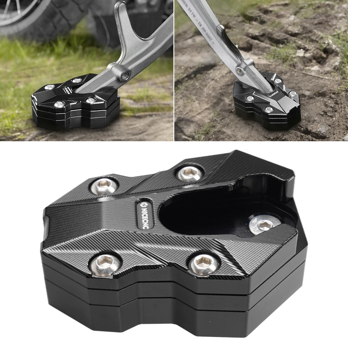 

For 2024 2025 BMW R1300GS//Adventure R1300GS R1300GSA Kickstand Extension Plate Side Stand Enlager Pad Replace PN 4653 1638616