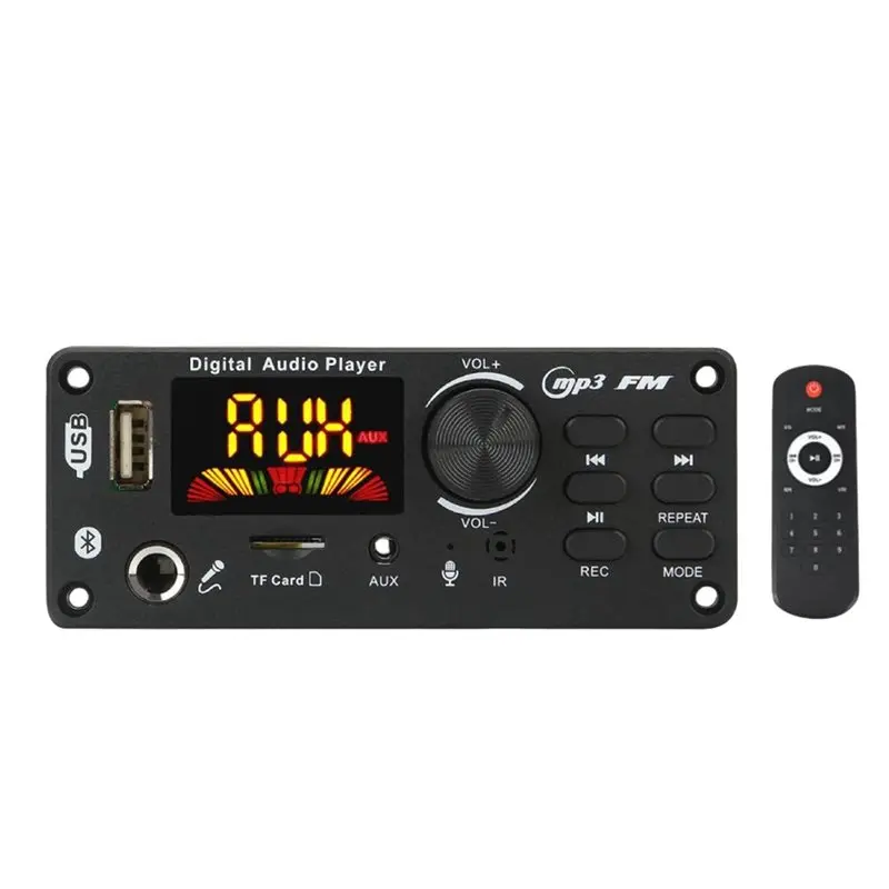 

Новый слот для карты Tech TF USB FM Bluetooth MP3 декодер плата DC 12 В беспроводной автомобильный MP3-плеер DIY MP3 WAV декодер плата с микрофоном 6,5 мм