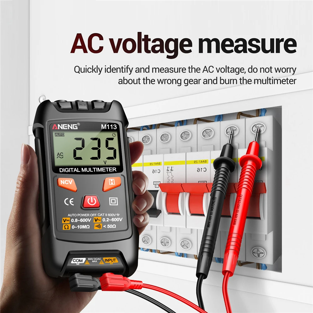 M113 Multimeter Digital Display High Precision Portable Voltage Ammeter Intelligent Multifunction Electrician Tools