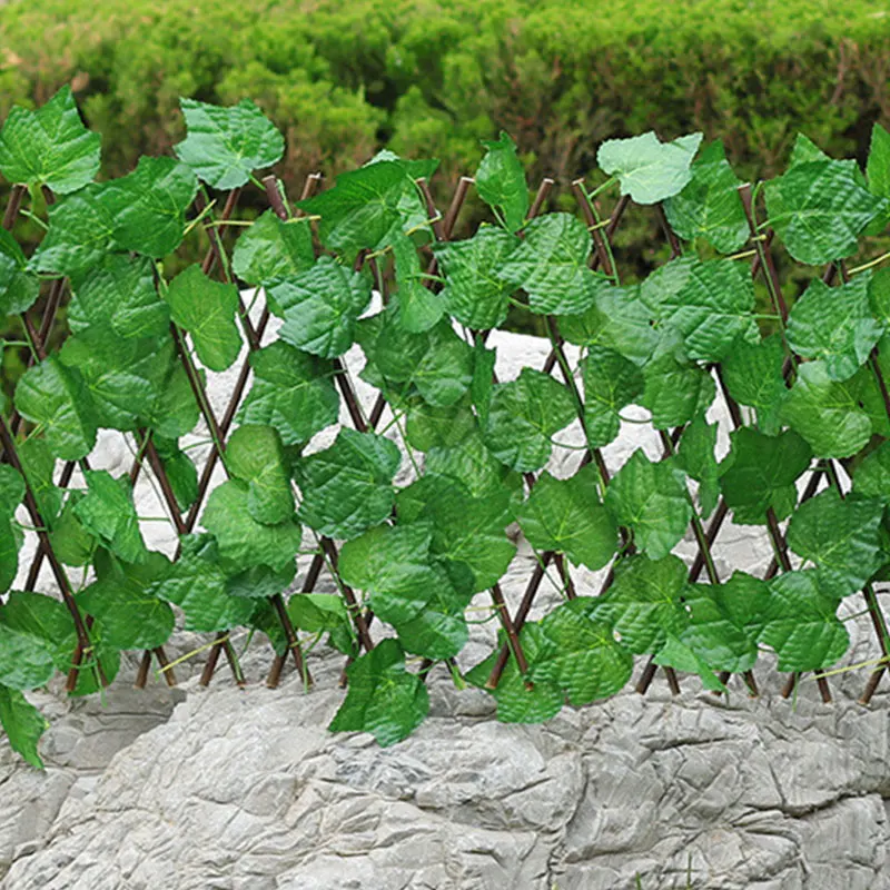 Artificial Ivy Leaves Fence Faux Plants Expanding Trellis Hedge Garden Screening Privacy Protection Home Wall Garden Buildings