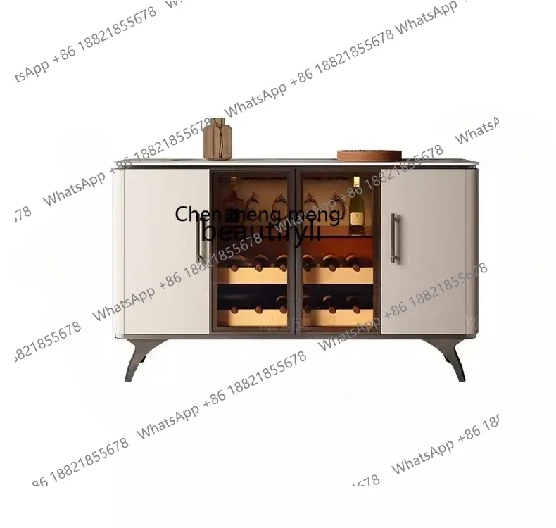 B178 Italian minimalist rock slab dining side cabinet storage locker against the wall light luxury multi-functional wine cabinet