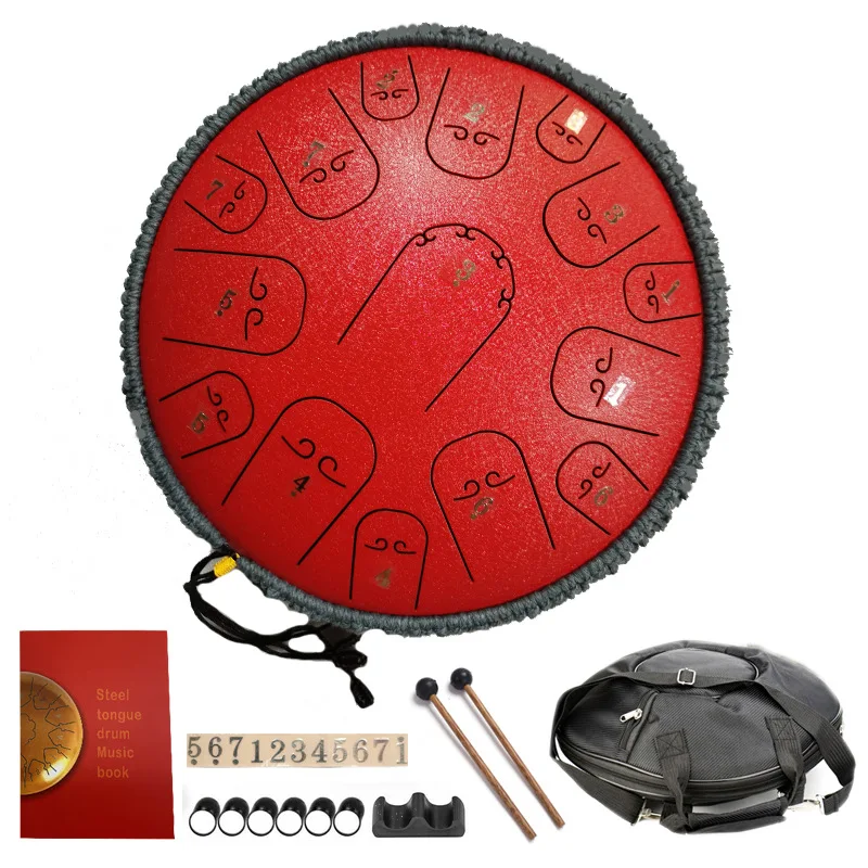 

Hooqu Steel Tongue Drum Handpan Percussion Instrument 14 Inch 15 Notes
