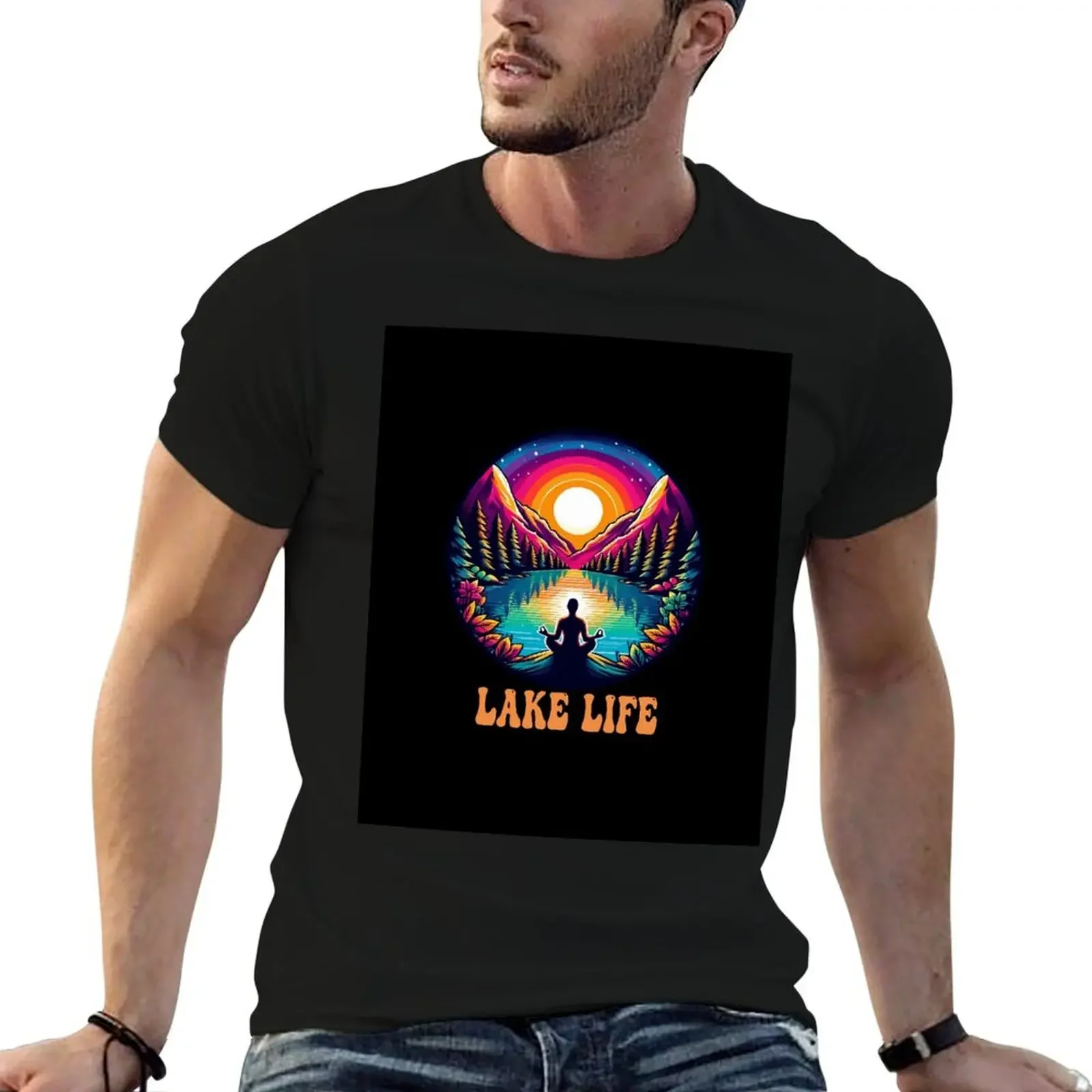 Lake Life and gracefully practices yoga Lover T-Shirt essential t shirt graphics vintage anime shirt mens designer t shirt