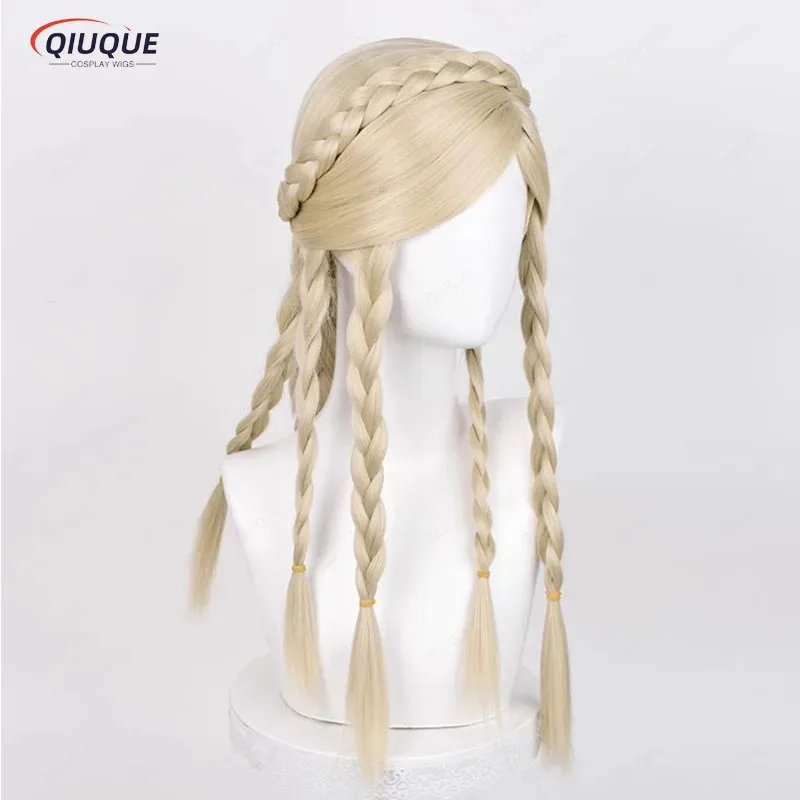 

LQPerfumer Vera Nair Cosplay Wig Pre Braided Golden Wig Cosplay Anime Wigs Heat Resistant Synthetic Wigs+ Wig Cap