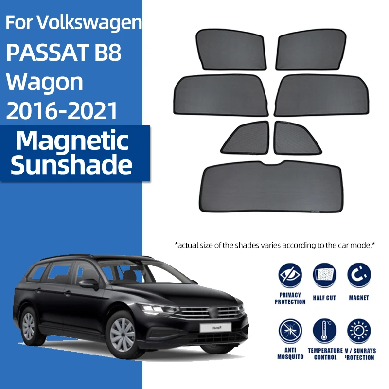 For Volkswagen VW PASSAT B8 Variant 2015-2022 Magnetic Car Sunshade Visor Front Windshield Curtain Rear Side Window Sun Shade