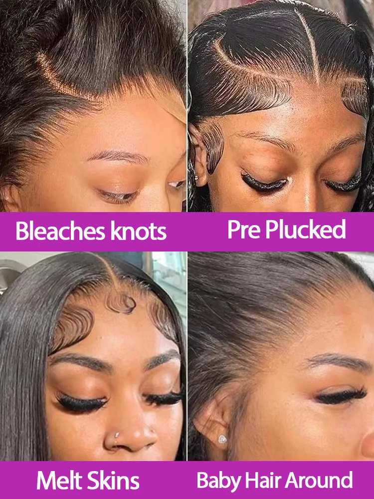 حزام غير مرئي 360 الدانتيل الجبهة طويل حريري شعر طبيعي مفرود الباروكات 13x4 5X5 غلويليس الباروكات شعر الإنسان الرباط قبل كل شيء